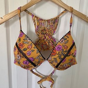 Yellow Floral Bathing Suit - Size L